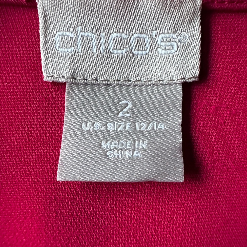 Chico's Raspberry Crewneck Top - Picture 3 of 4